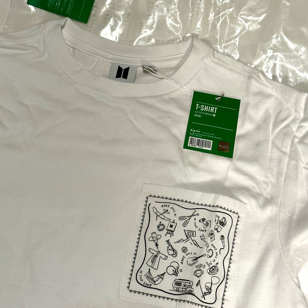 BTS [In the SOOP] White Short Sleeve T-Shirt Size Small Season 1